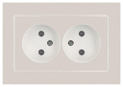 Розетка 2-м СП Accent 6-204-06 16А IP20 250В 2P AL/CU перламутр. Intro Б0063446