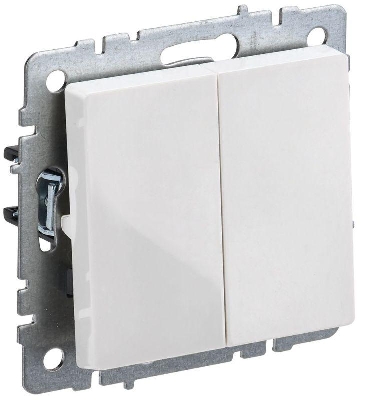 Выключатель проходной 2-кл. Brite 10А ВС10-2-6-БрБ механизм бел. IEK BR-V22-0-10-K01-PRO