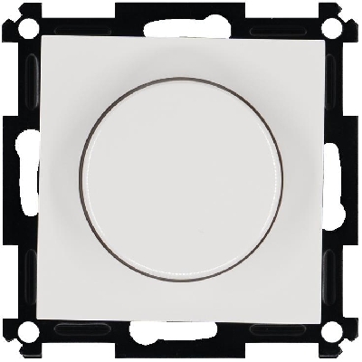 Светорегулятор поворотно-нажимной универс. (диммер) 3-500Вт LED 3-250Вт HV - 500Вт механизм бел. Jasmart G4012W-500RV