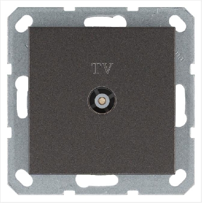 Розетка телевизионная оконечная TV Ф9.5мм механизм мокко Jasmart G6001Z