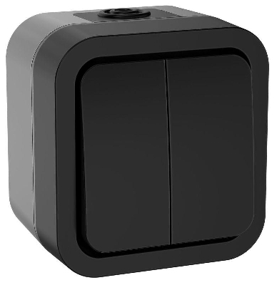 Выключатель 2-кл. ОП TORS TS105 10А IP55 графит IEK TS-V20-0-10-55-K53