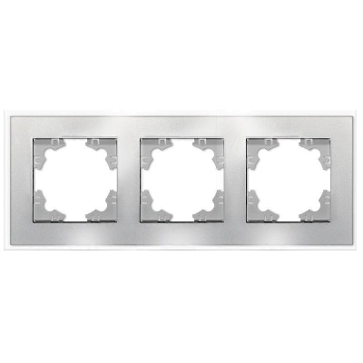 Рамка 3-м Афина стеклянная серебр. UNIVersal 2268