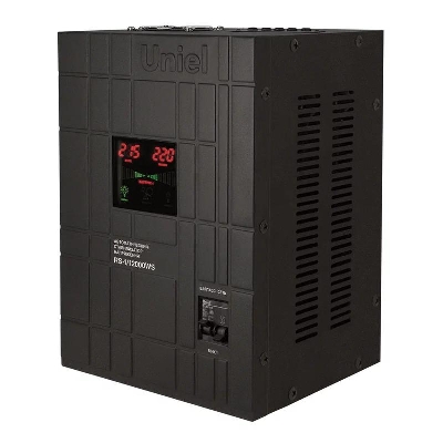 Стабилизатор напряжения RS-1/12000WS 1ф 12кВА релейный настен. с гальванической развязкой Uniel 07386