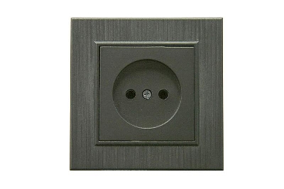 Розетка 1-м Karea LINE STAR без заземл. дым. металлик Makel 86050022