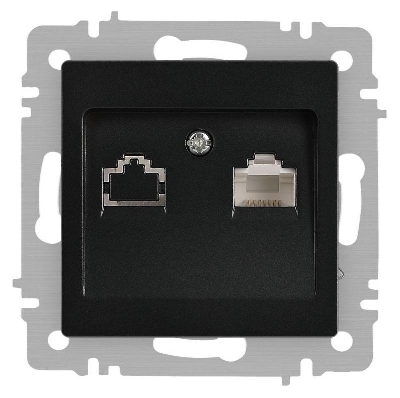 Розетка компьютерная 1-м СП Accent 6-303-05 RJ45 IP20 антрацит Intro Б0063634