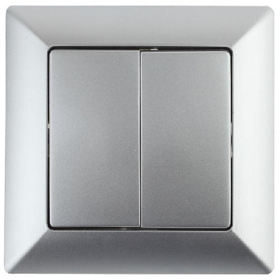 Переключатель 2-кл. СП Solo 4-107-03 10А 250В IP20 алюм. Intro Б0053611