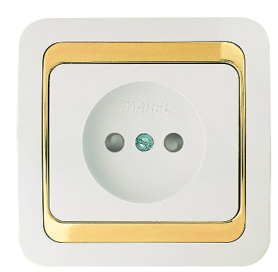 Розетка Mimoza без заземл. с зол. вставкой Makel 12222