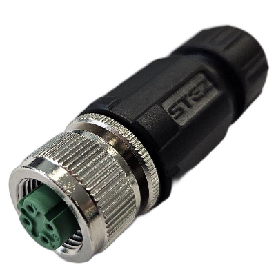 Разъем М12 4D гнездовой пайка пластик. прямой резьба PG7 каб. часть СЦМ120021-04D СТЭЗ 185200160