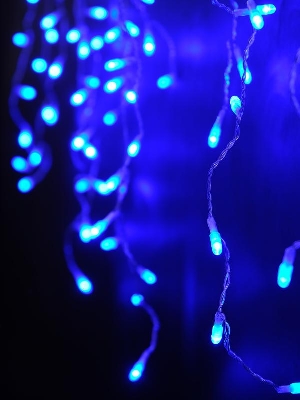 Гирлянда "Бахрома" OIC080B-C-E-31V 80 син. светодиодов 2х0.5м 20 нитей 16/48/40/24см с контроллером соединяемая до 10шт уличная SHLights 4690601049797