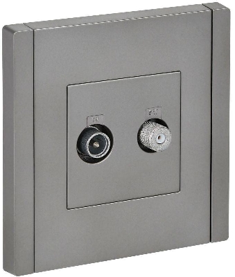 Розетка 2-м TV+SAT FORTE&PIANO FP538 сталь IEK FP-AF20-O-K46