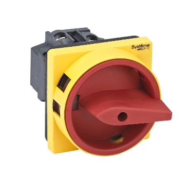 Выключатель-разъединитель 3п 20А IP20 с красн. рукоят. на дверцу 4 винтами с замком SE MSD20310R