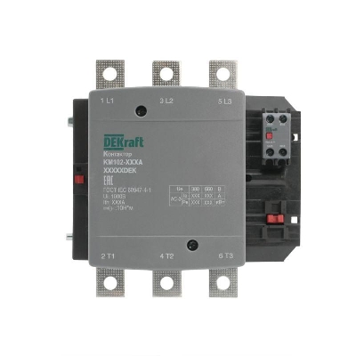 Контактор 265А 380В АС АС3 АС4 1НО+1НЗ КМ-102 DEKraft 21962DEK