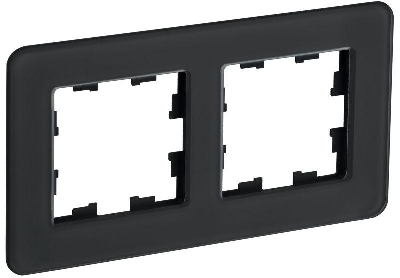 Рамка 2-м BRITE РУ-2-2-Бр стекло черн. RE IEK BR-M22-G-41-K02