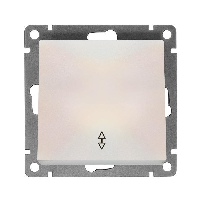 Переключатель проходной 1-кл. СП Афина 10А IP20 механизм жемчуж. Universal A0025-OBr