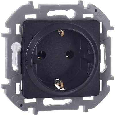Розетка 1-м СП Inspiria 16А IP20 250В 2P+E немецк. стандарт механизм антрацит IEK 673723