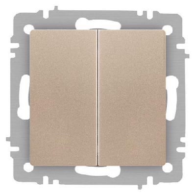 Переключатель 2-кл. СП Accent 6-107-04 10А IP20 250В AL/CU шампань Intro Б0063562