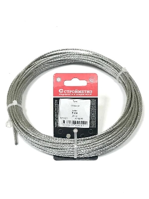 Трос стальной 3.0мм DIN 3055 цинк (уп.20м) подвес СТРОЙМЕТИЗ 4140060