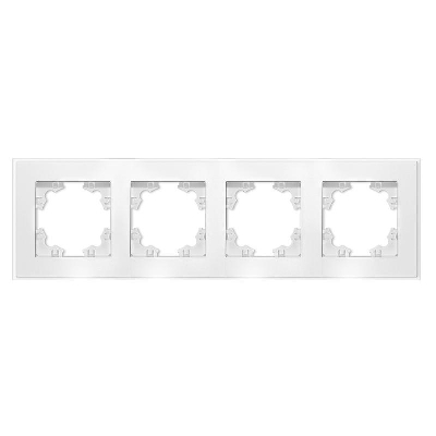 Рамка 4-м Афина стеклянная бел. UNIVersal 2245