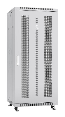 Шкаф монтажный телекоммуникационный напольн. ND-05C-27U60/80 19дюйм 27U 600х800х1388мм для распределит. и серверн. оборудования; передн. и задн. перфорир. двери ручка с замком RAL 7035 сер. Cabeus 7224c