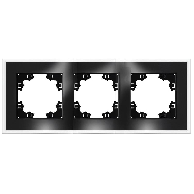 Рамка 3-м Афина стеклянная графит UNIVersal 2256