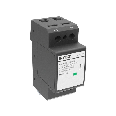 Устройство защиты от импульсных напряжений класса 1+2 1 фаза N PE АвИмп-I-1.1-320/15-C СТЭЗ 40012003