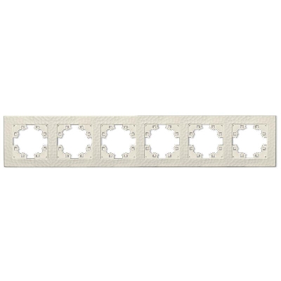 Рамка 6-м Афина фактурная универс. слоновая кость (ivory) Universal A11043-I