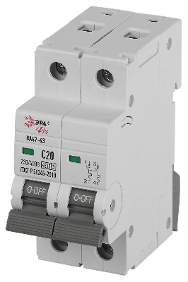Выключатель автоматический 2п C 20А 4.5кА ВА47-63 PRO ЭРА Б0059423