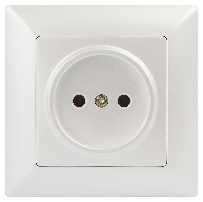 Розетка 1-м СП Solo 4-201-06 2P 16А 250В IP20 без заземл. перламутр Intro Б0053646