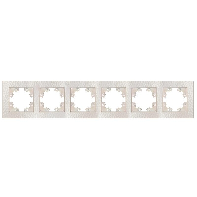 Рамка 6-м Афина фактурная универс. жемчуж. Universal A11043-Obr