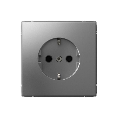 Розетка ArtGallery 16А с заземл. со шторками быстрозажим. клем. механизм сталь SE GAL000945S