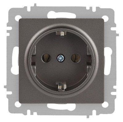 Розетка 1-м СП Accent 6-202-09 16А IP20 250В 2P+E Schuko титан Intro Б0063701