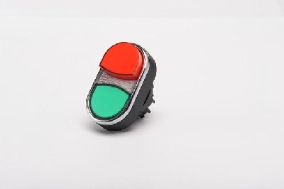 Головка для кнопки сдвоенной выступающей красн./зел. EMAS BDK21KY