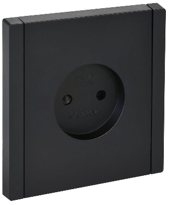 Розетка 1-м СП FORTE&PIANO FP117 10А без заземл. защ. шторки винт. крепл. черн. IEK FP-R13-10-K02