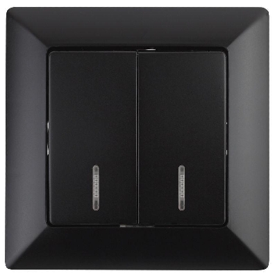 Выключатель 2-кл. СП Solo 4-105-05 10А 250В IP20 с подсветкой Solo антрацит Intro Б0053597