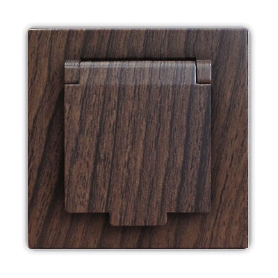 Розетка 1-м СП Афина 16А IP20 с заземл. с крышкой в сборе венге Universal A0029-V