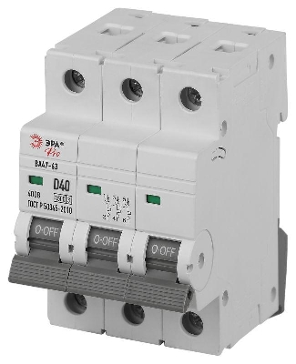 Выключатель автоматический 3п D 40А 4.5кА ВА47-63 PRO ЭРА Б0059481