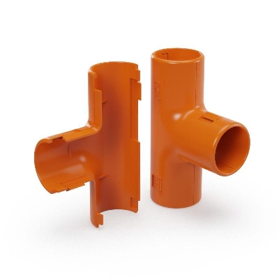 Тройник разборный d20мм оранж. (уп.50шт) Промрукав PR13.1158