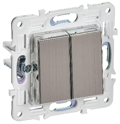 Выключатель проходной 2-кл. SKANDY 10А SK-V05N никель IEK SK-V22-0-10-K50