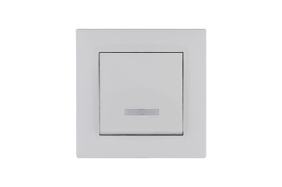 Выключатель 1-клав. с подсветкой Karea RIZZ бел. Makel 88001021