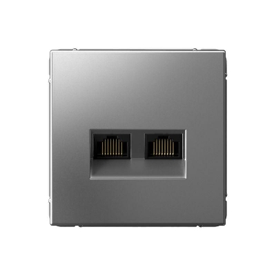 Розетка двойная компьютерная ArtGallery RJ45+RJ45 кат. 6A механизм сталь SE GAL000988