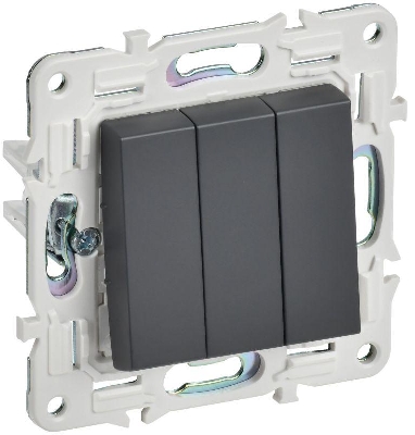 Выключатель 3-кл. SKANDY 10А SK-V11T титан IEK SK-V30-0-10-K48