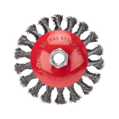 Щетка коническая для УШМ крученая стальная проволока 115мм М14 Kranz KR-91-1202