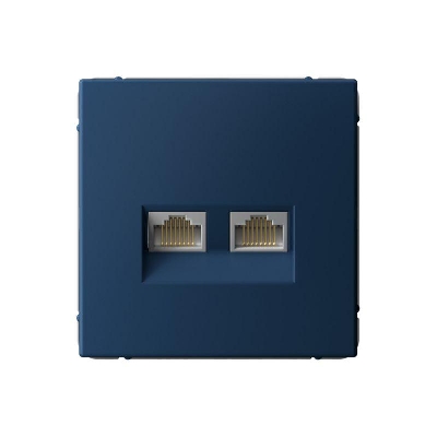 Розетка двойная компьютерная ArtGallery RJ45+RJ45 кат. 6A механизм аквамарин SE GAL001188