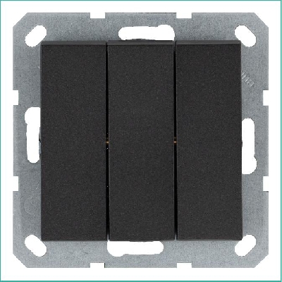 Выключатель 3-кл. 10А IP20 механизм антрацит Jasmart G3031B