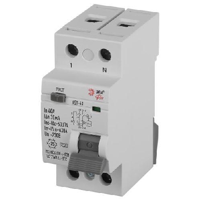 Выключатель дифференциального тока (УЗО) 2п 40А 30мА тип А электромех. ВД1-63 PRO VD2EM40A30 ЭРА Б0061769