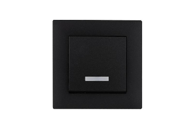 Выключатель 1-клав. с подсветкой Karea RIZZ STAR чер. Makel 88054021