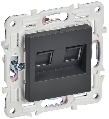 Розетка компьютерная двойн. RJ45 кат.5E SKANDY SK-K03T титан IEK SK-K20-1-K48