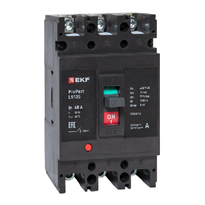 Выключатель автоматический 3п 40А 18кА LS125 ProPact EKF mccb-125-18-3-40-ls
