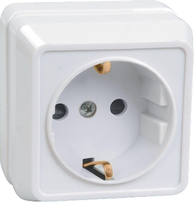 Розетка 1-м ОП Октава РС20-3-ОБ 16А IP20 с заземл. бел. GENERICA ERO11-K01-16-DC