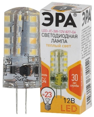 Лампа светодиодная LED-JC-3W-12V-827-G4 240лм ЭРА Б0033193